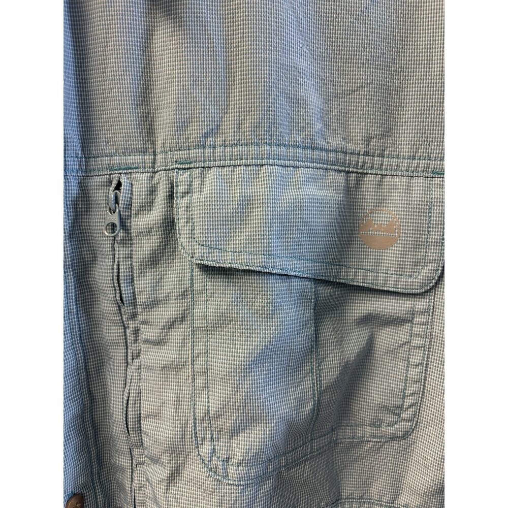 Wrangler Shirt Men's XL Teal Outdoor Regular Fit Button Up Short Sleeve